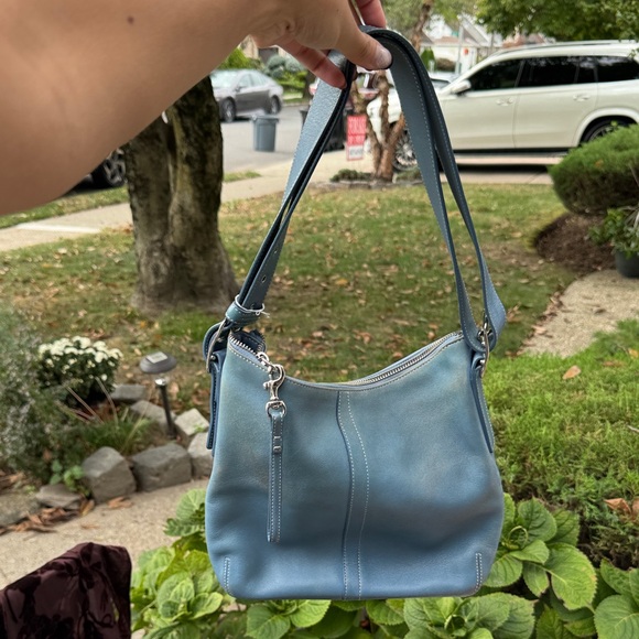 Vintage Coach Blue Legacy Leather Shoulder Bag - Picture 1 of 5